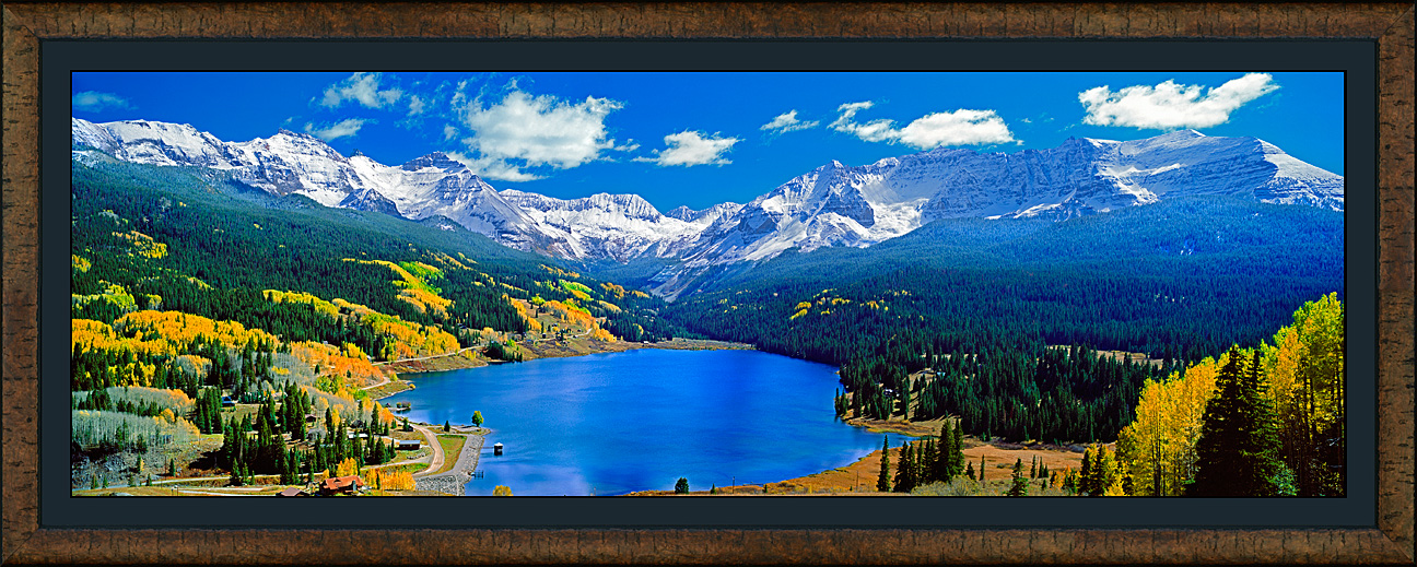 framed pan autumns lake
